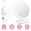20X/1X Double-Sided Magnifying Makeup Mirror With Light Rechargeable Travel Makeup Mirror With 3 Colors Dimmable Brightness Adjustable Stand Vanity Ta