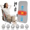 Full Back Massager With Rolling Kneading Nodes Soothing Heating 3D Deep Tissue Shiatsu Chair Massage Pad For Lumbar Upper Lower Back Gift For Women Me