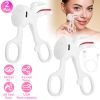 2Pcs Heated Eyelash Curler Electric USB Rechargeable Eyelash Curler Anti-Burn Compact with Comb Heat up Fast Within 8S for All Eye Shapes for Women Ma