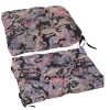 2Pcs Waterproof Rocking Chair Cushion Upper And Lower Back And Seat Sets with Non-Slip Ties Oxford Cloth Surface Polyester Filling Comfortable for Ind