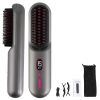 Cordless Negative Ion Hair Straightener Brush Rechargeable Mini Styling Comb with 12 Heating Levels Anti-scald 30S Preheating 30Mins Auto Sleep LCD Di